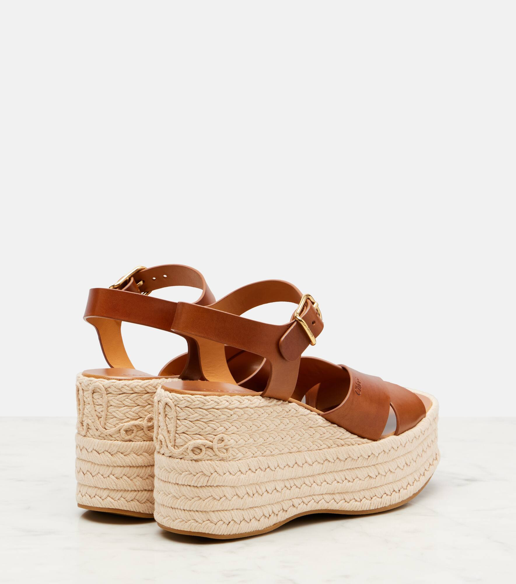 Isla leather espadrille wedges - 2