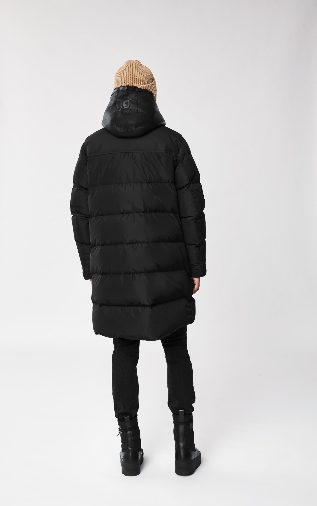 REYNOLD down coat with removable shearling bib and hood - 7