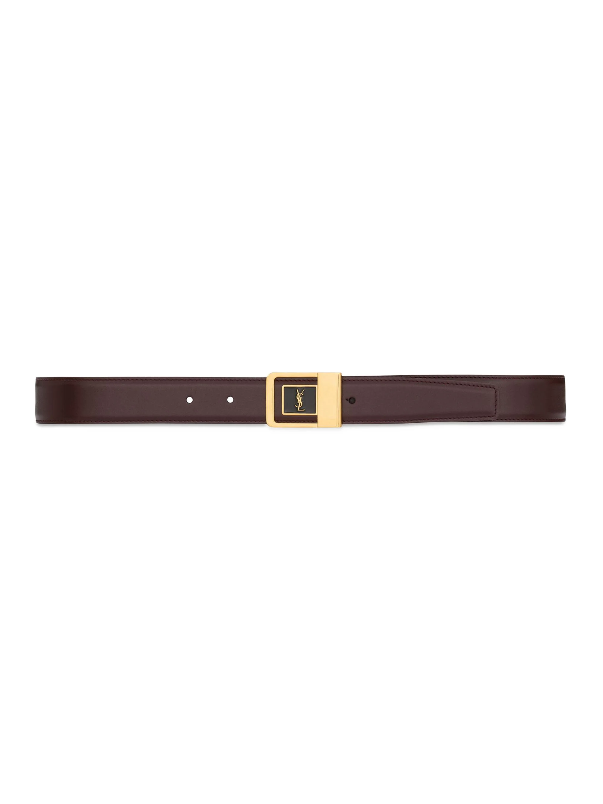 Women's Female Buckle Belt in Lacquered Leather - Red Tan - 1