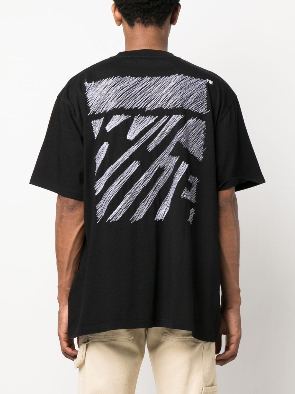 Scribble Diagonals-print T-shirt - 4
