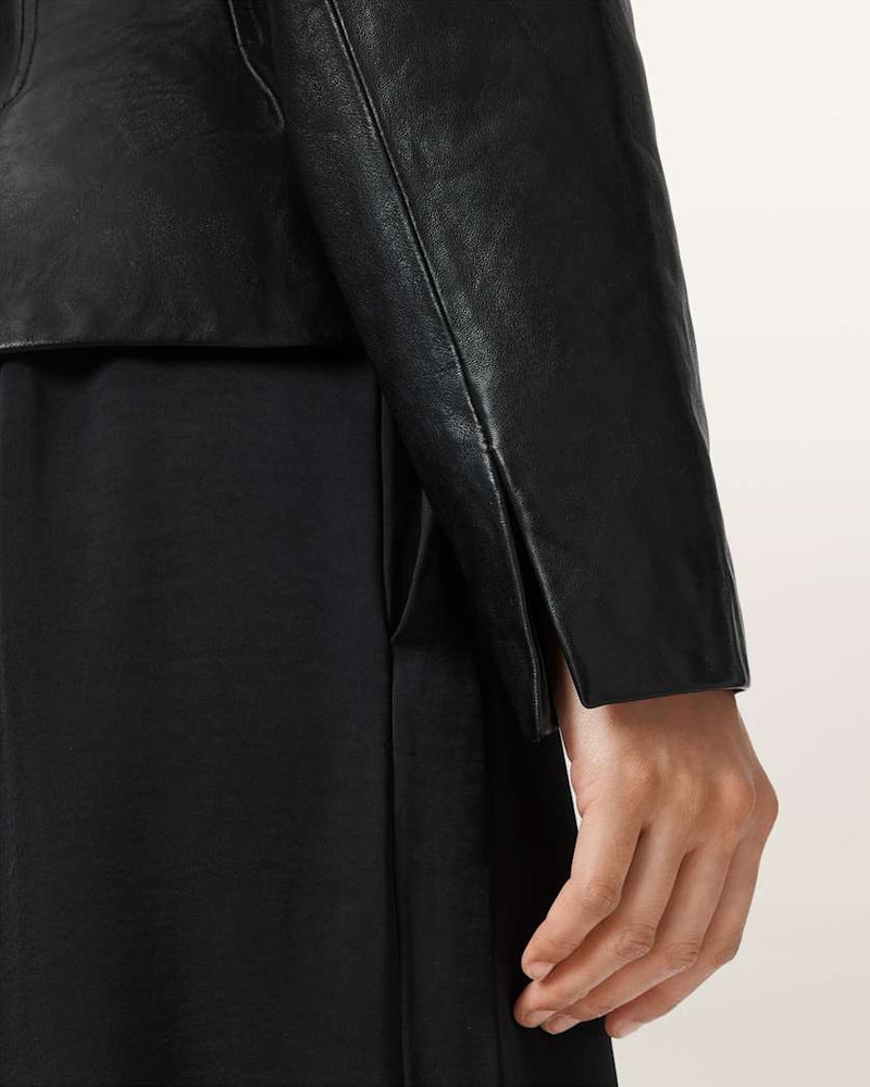 CLO PLEATED LEATHER JACKET 4