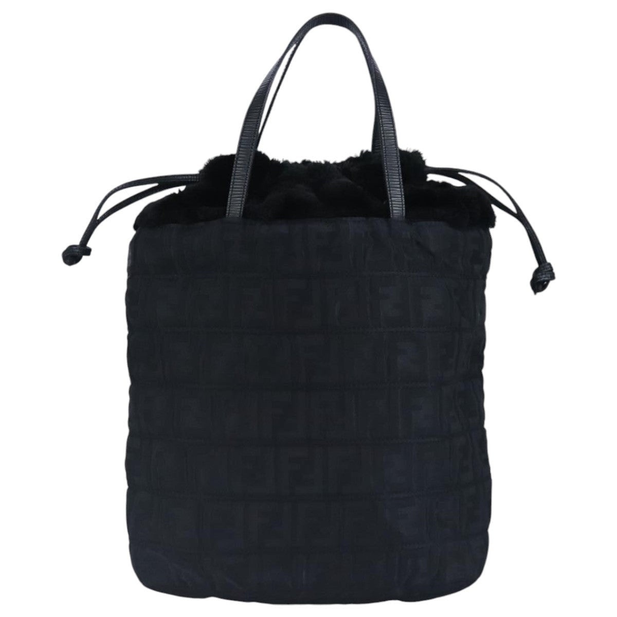 FENDI Zucca Canvas Hand Bag Black - 13