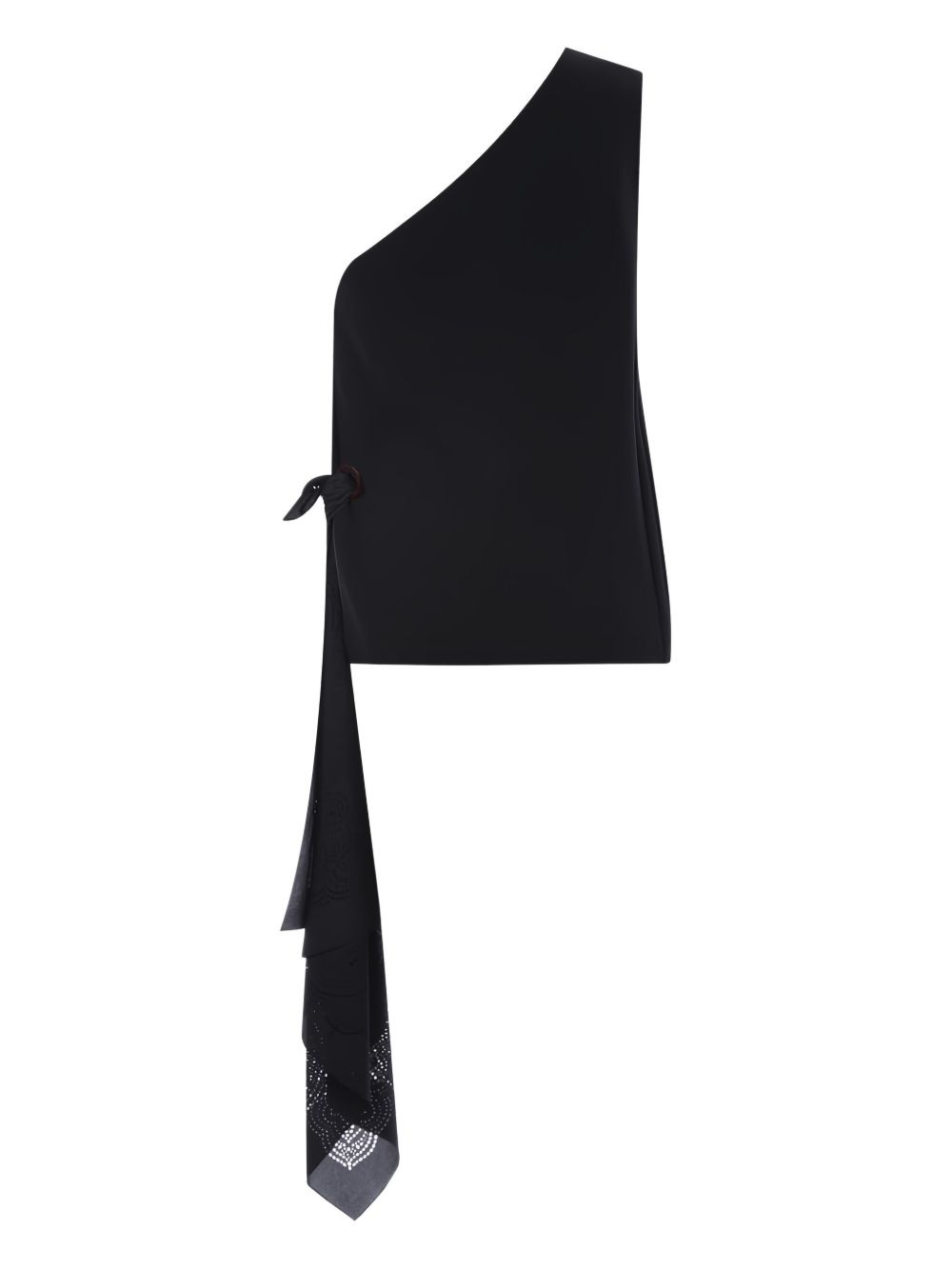 one-shoulder laser-cut top - 2