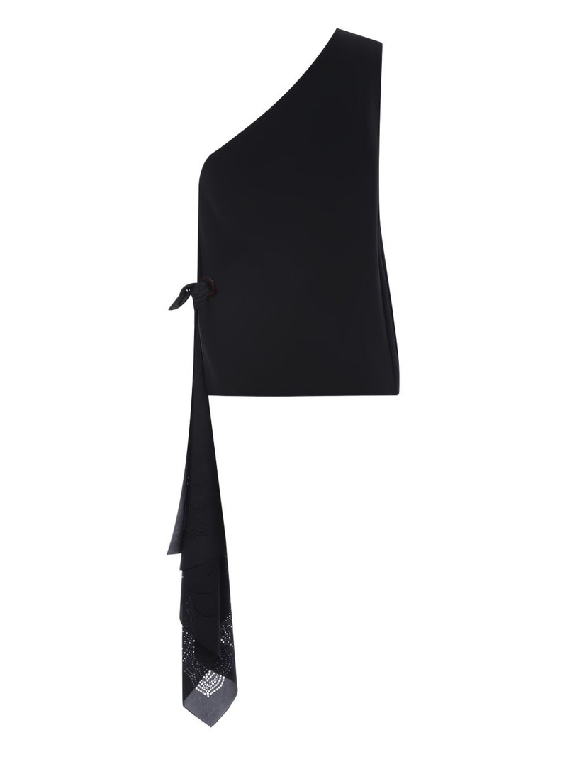 Givenchy one-shoulder laser-cut top outlook