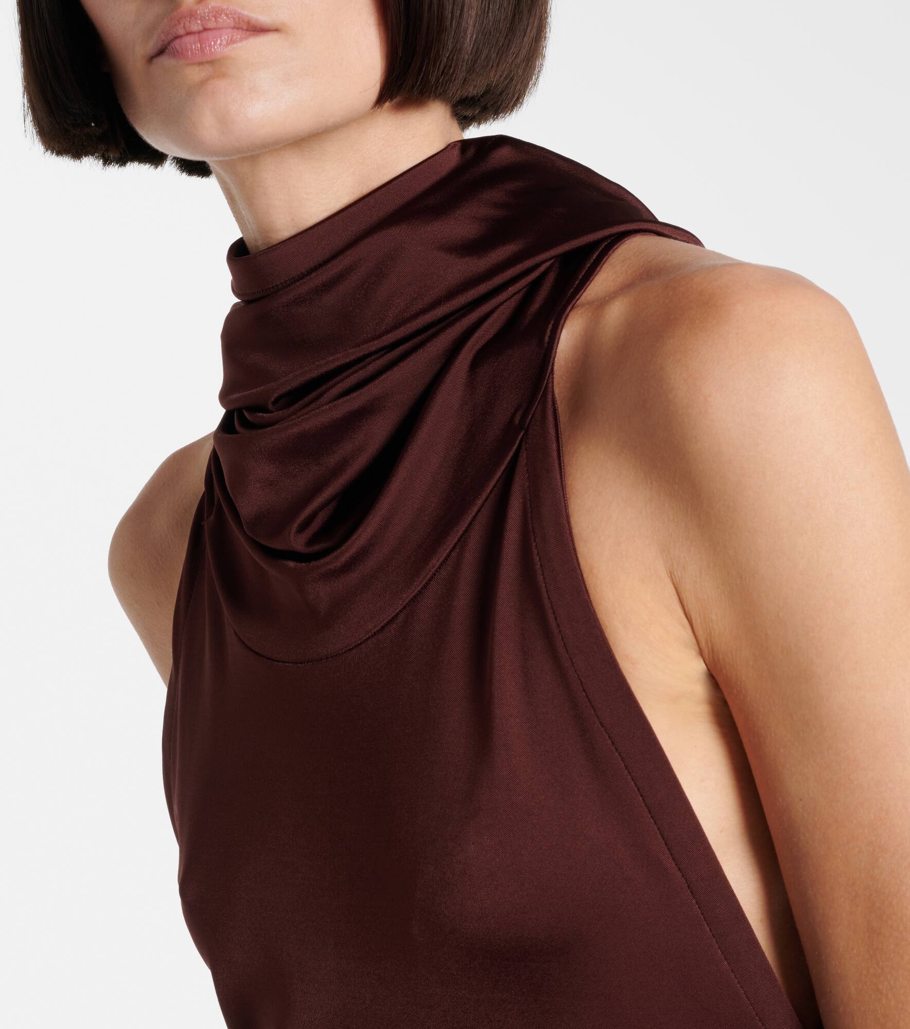 Hooded jersey midi dress - 4