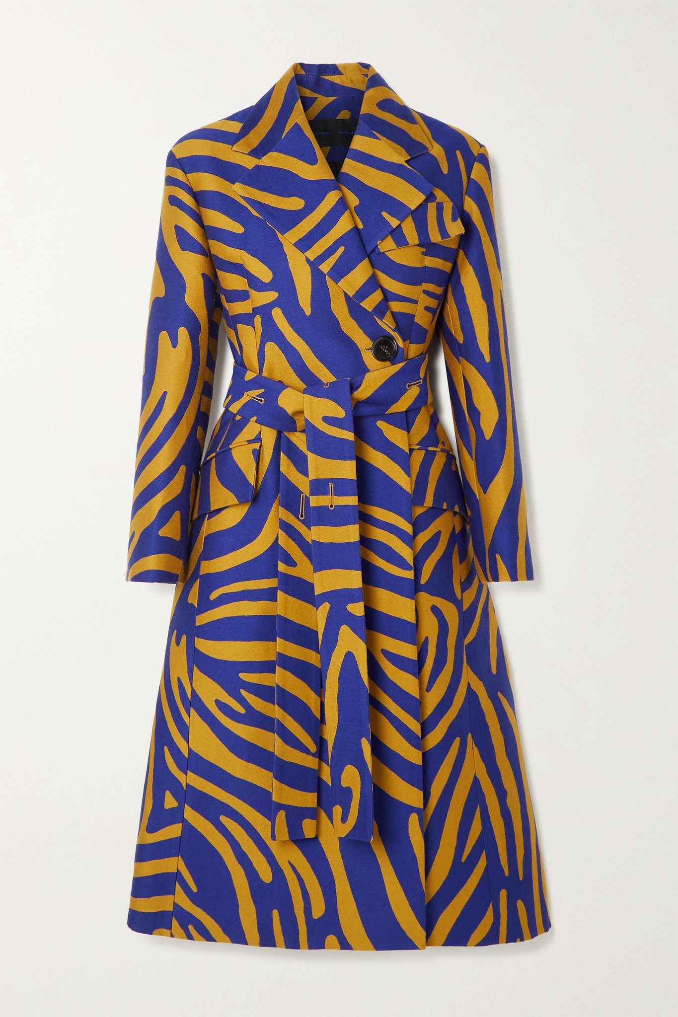 Zebra cotton and silk-blend jacquard coat - 1