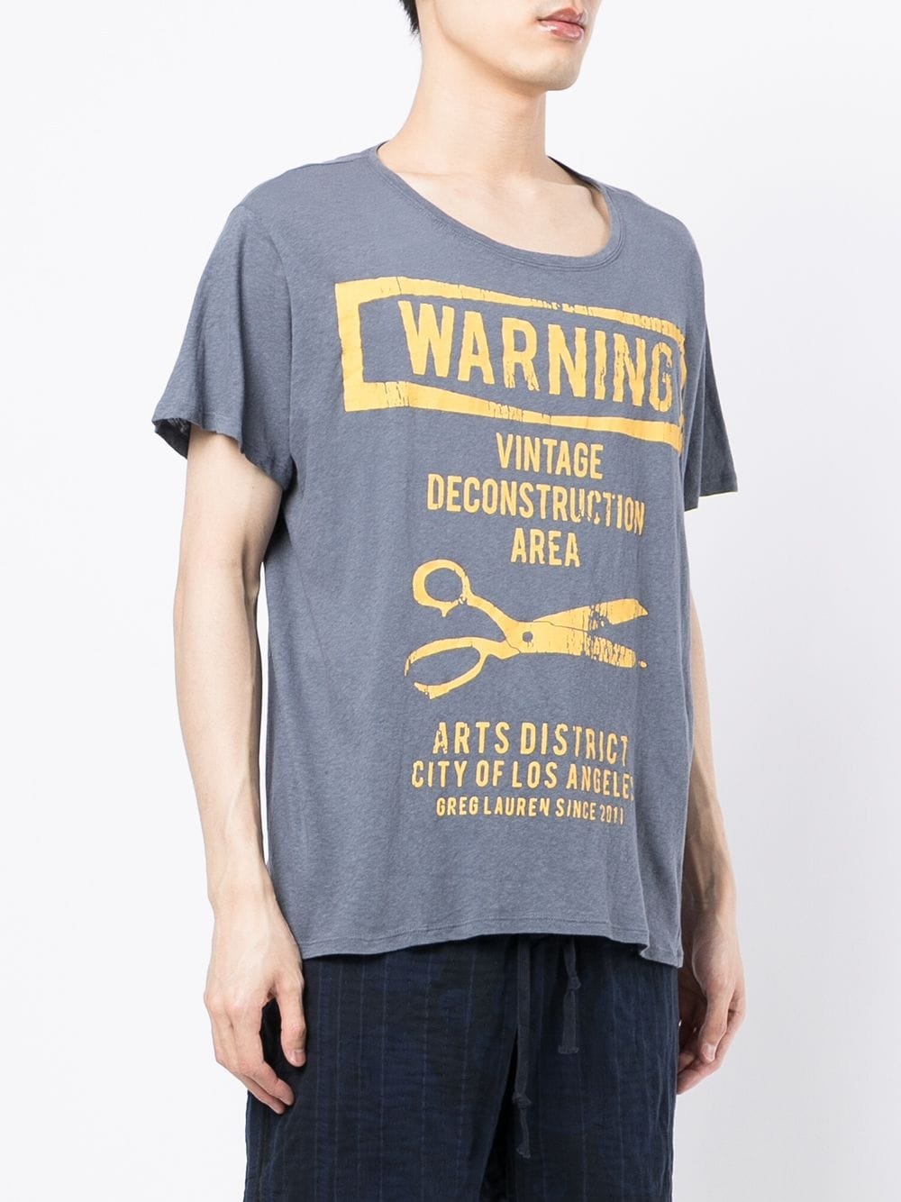 Warning-prnt T-shirt - 3