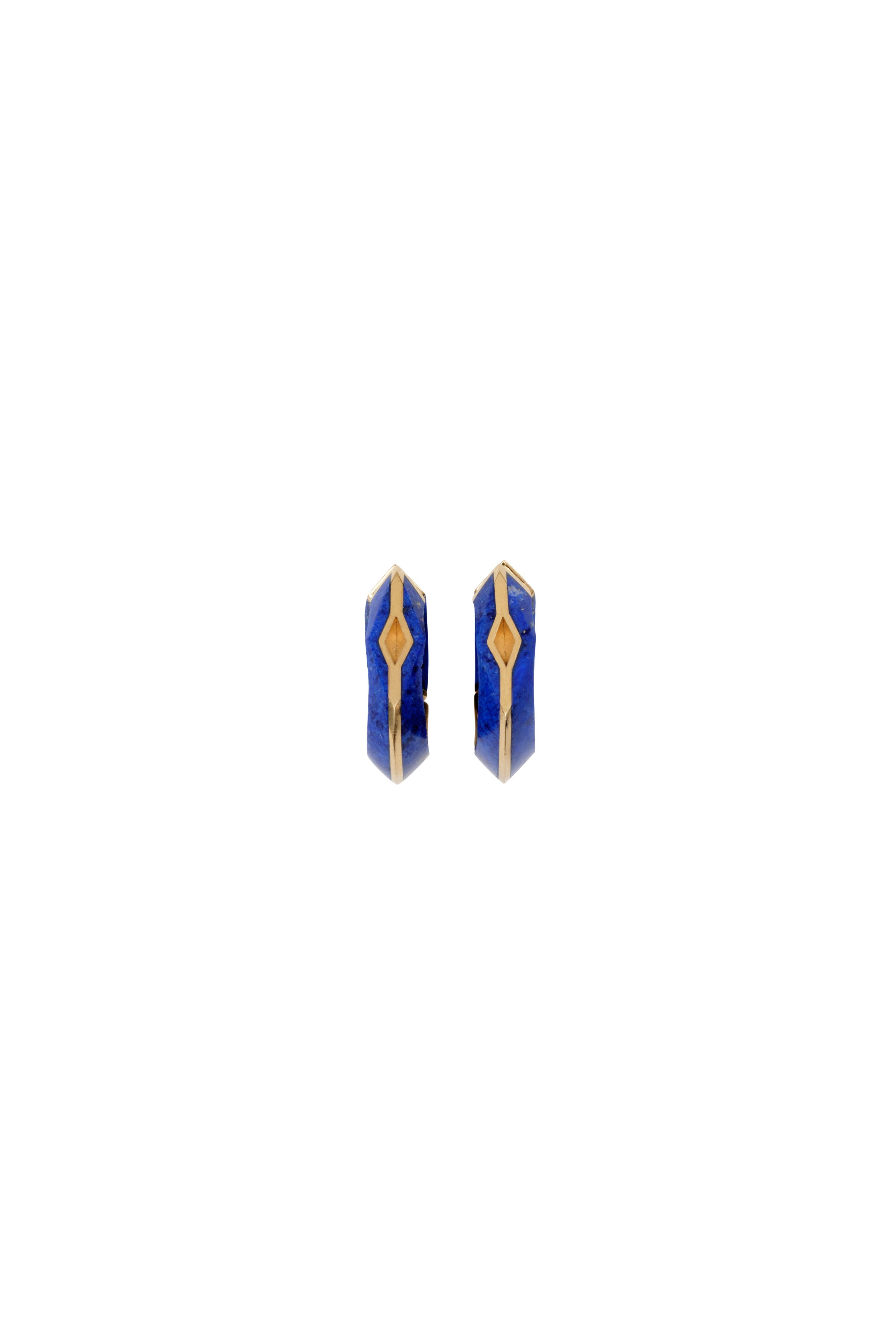 burberry Lapis Large Hollow Hoop Earrings in Gold/blue at Nordstrom - 2