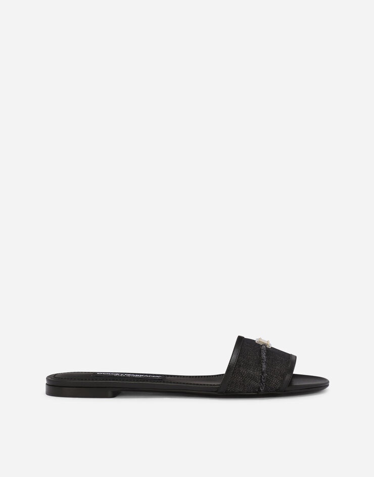 Patchwork denim sliders - 1