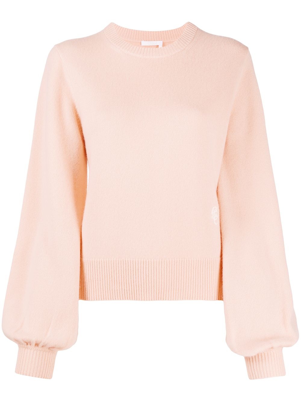 monogram embroidered cashmere jumper - 1