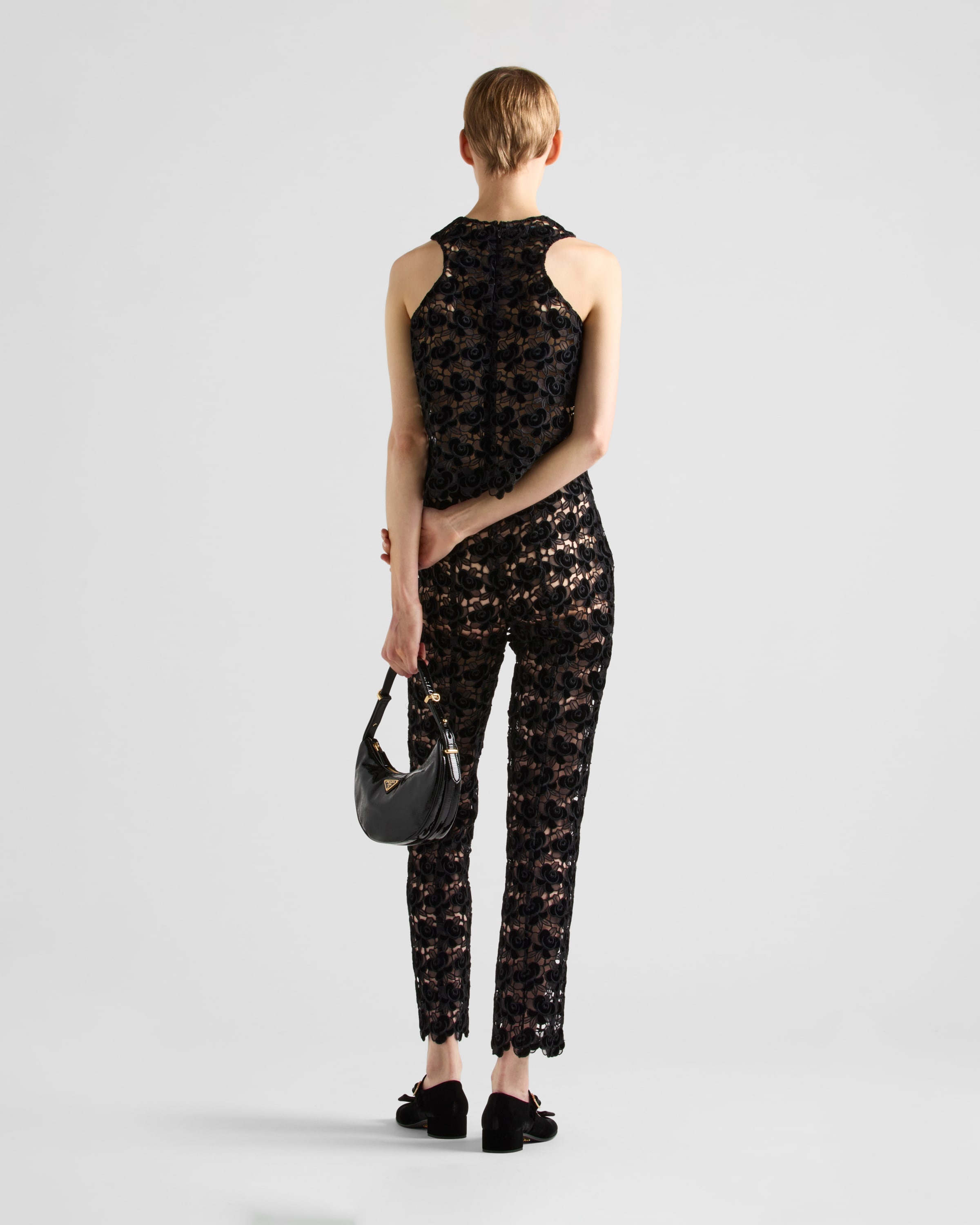 Guipure top with Camellia embroidery - 5