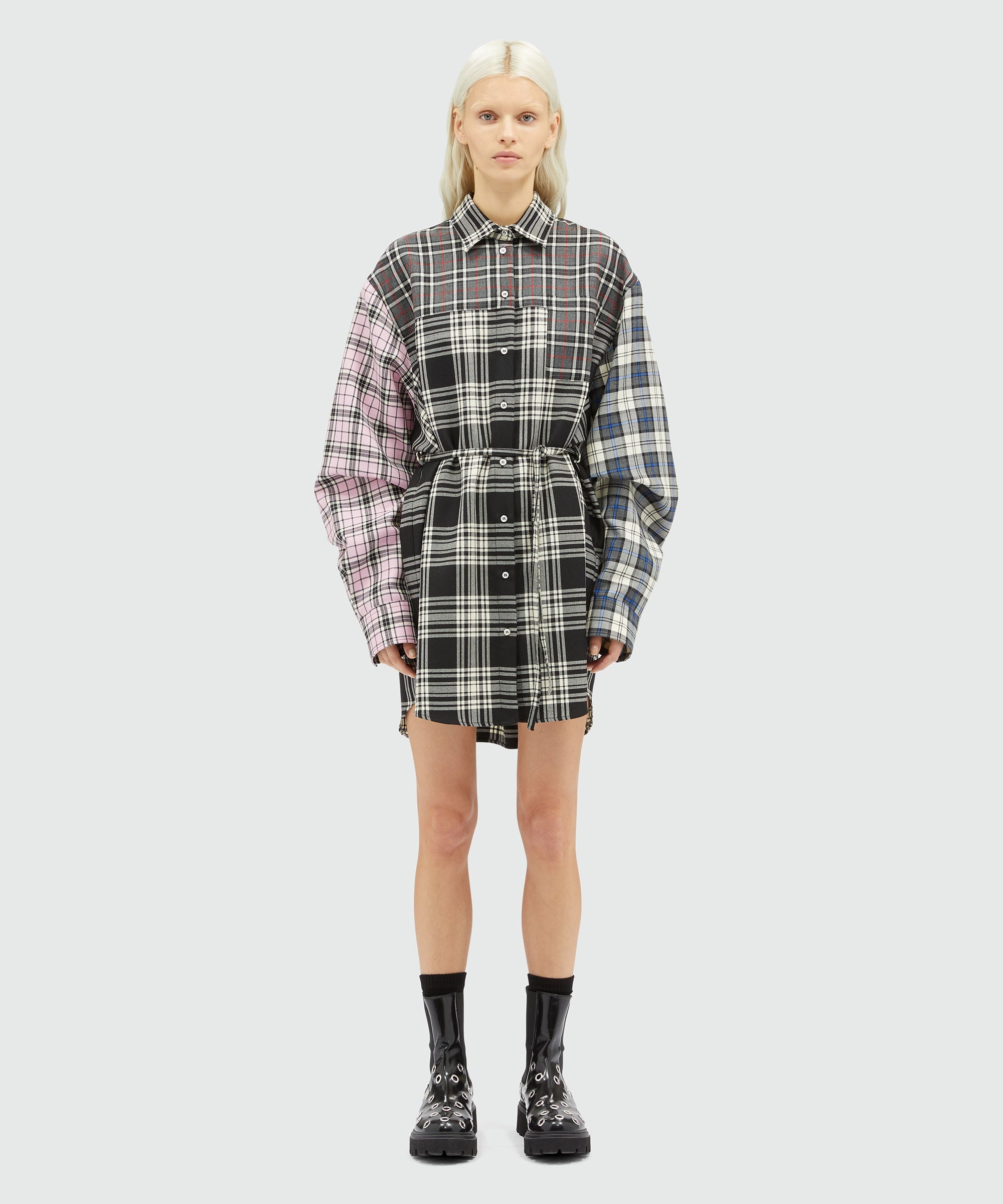 Tartan wool shirt dress - 2
