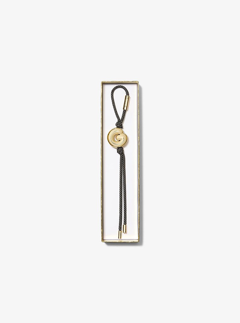 MICHAEL KORS Initial Gold-Tone and Speckled Cord Bag Charm outlook