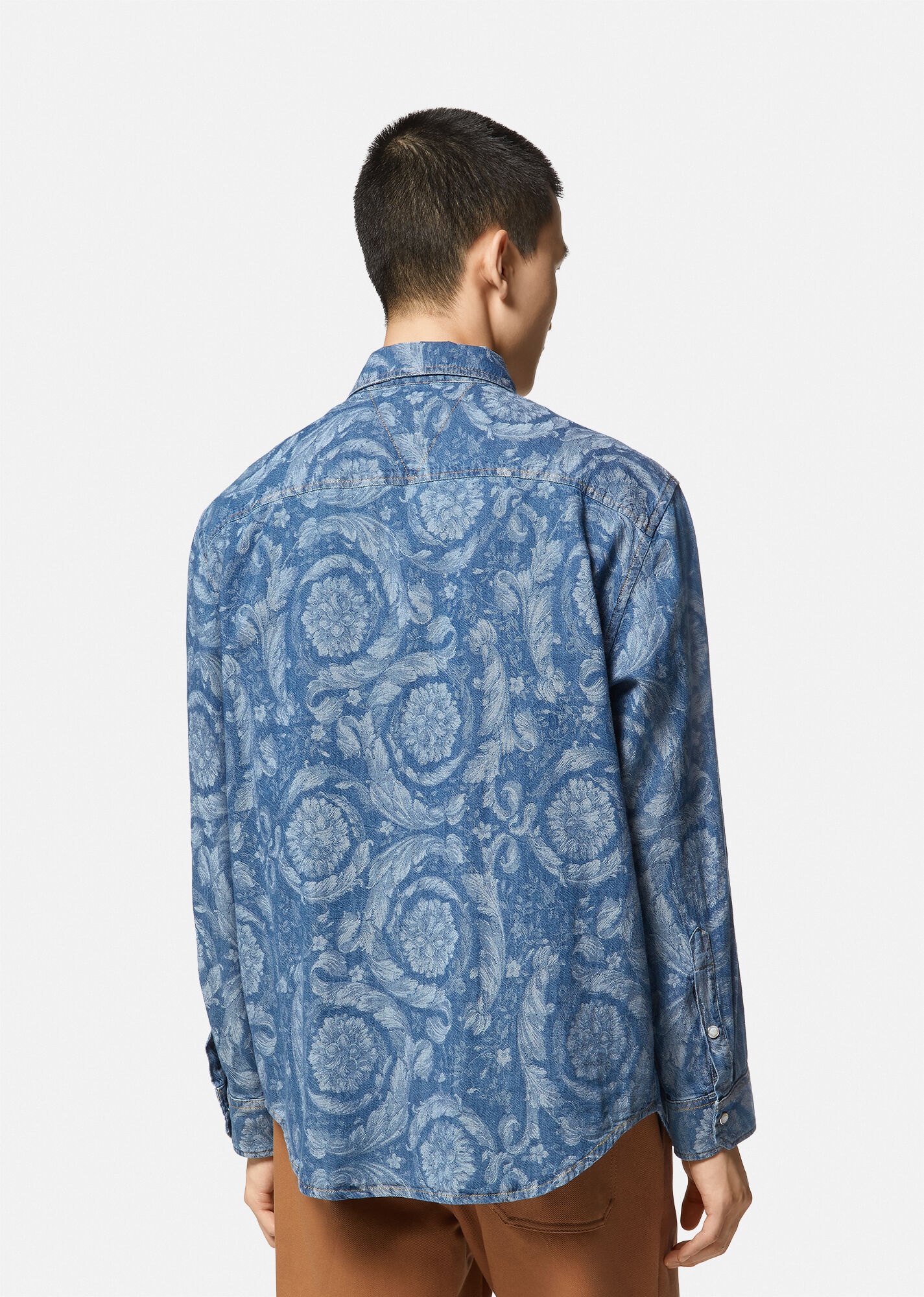 Barocco Jacquard Denim Overshirt - 4