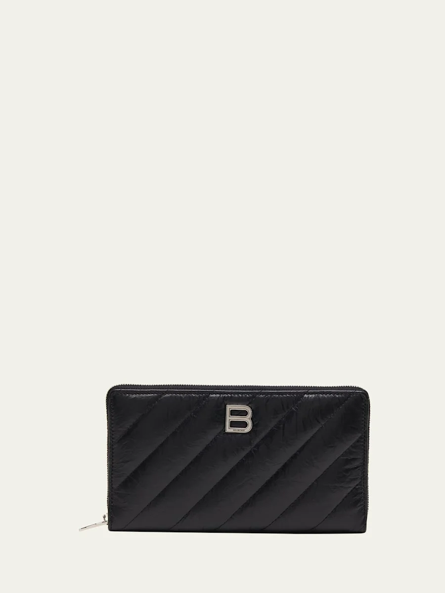 Crush Zip Quilted Continental Wallet - 1