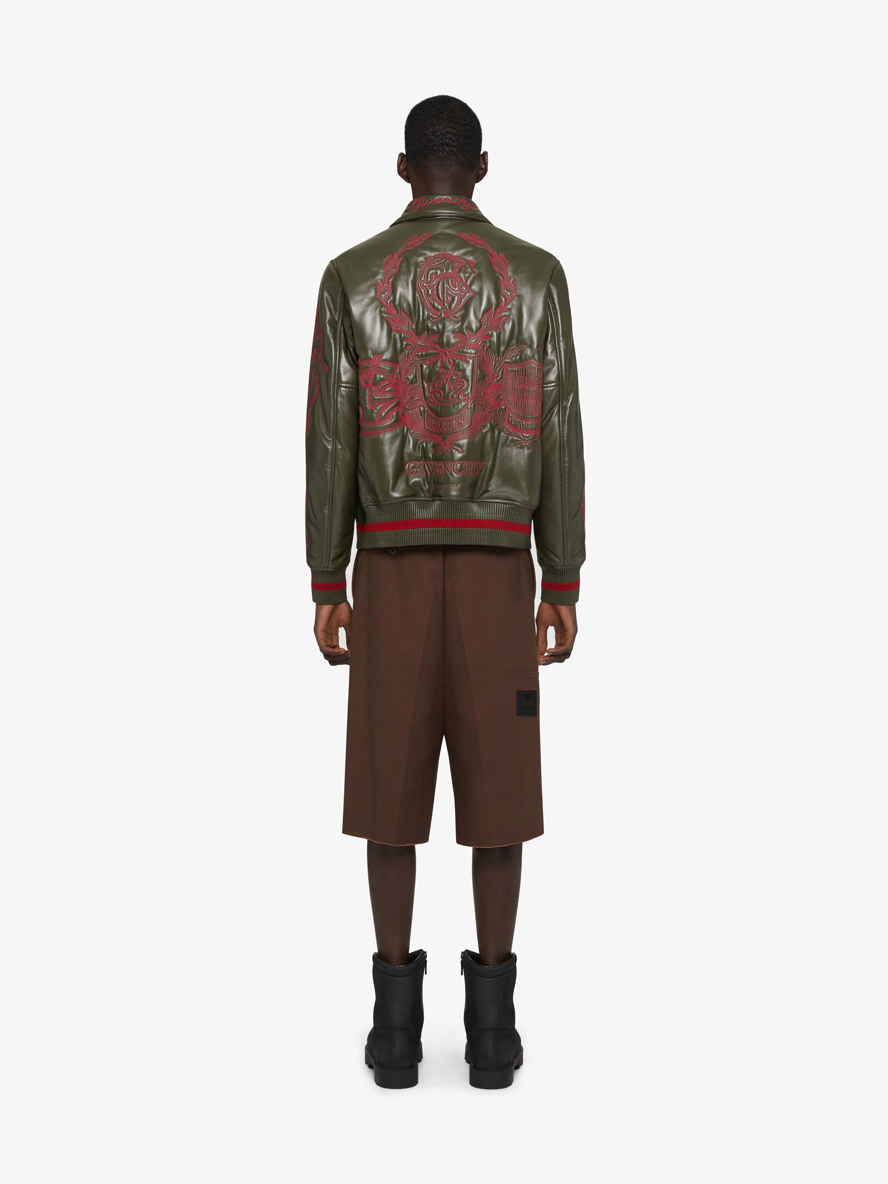 GIVENCHY CREST BOMBER JACKET IN EMBROIDERED LEATHER - 4