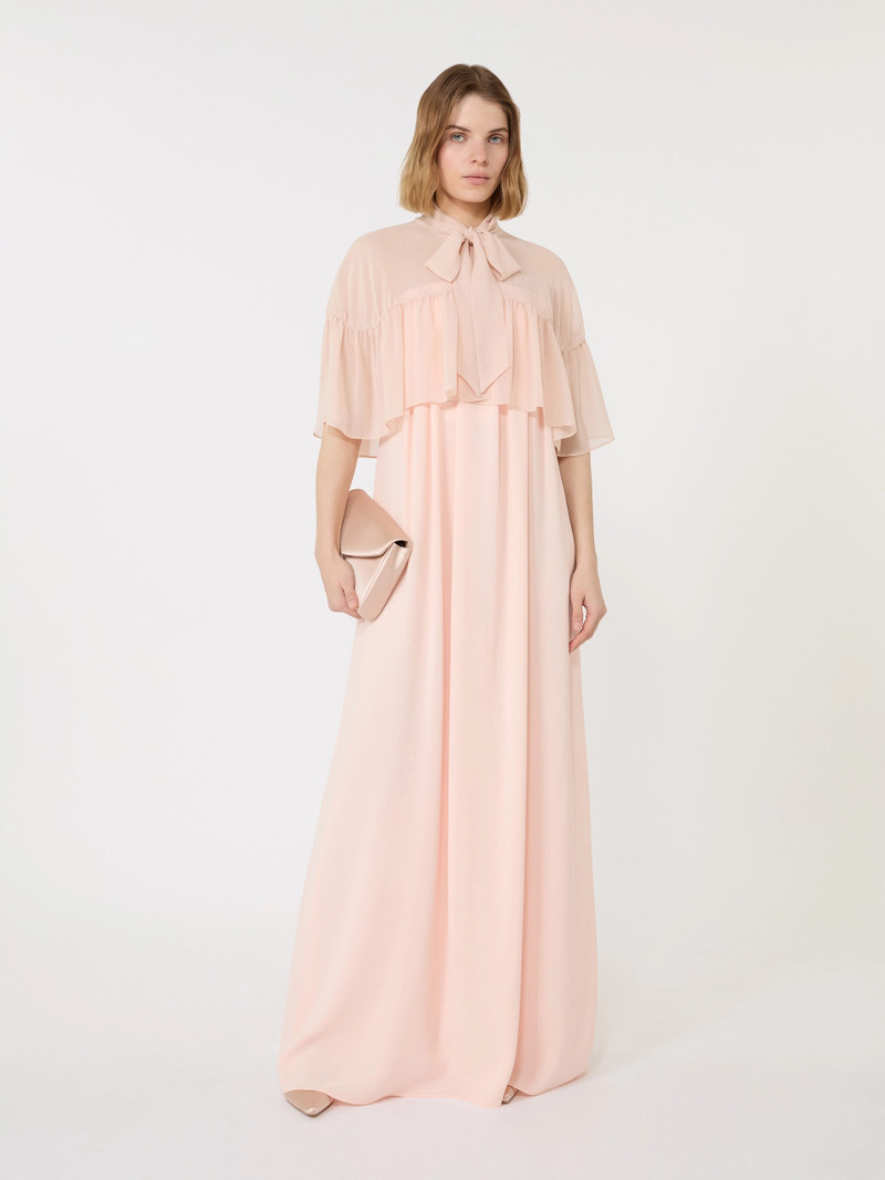 NEGOZI Silk georgette cape - BEIGE PINK 1