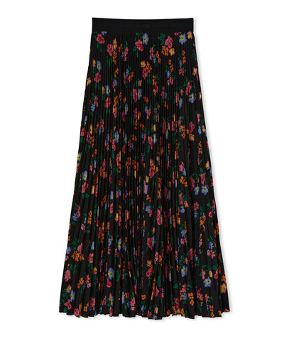 MSGM Pleated midi skirt with "fresh bouquet techno" print outlook