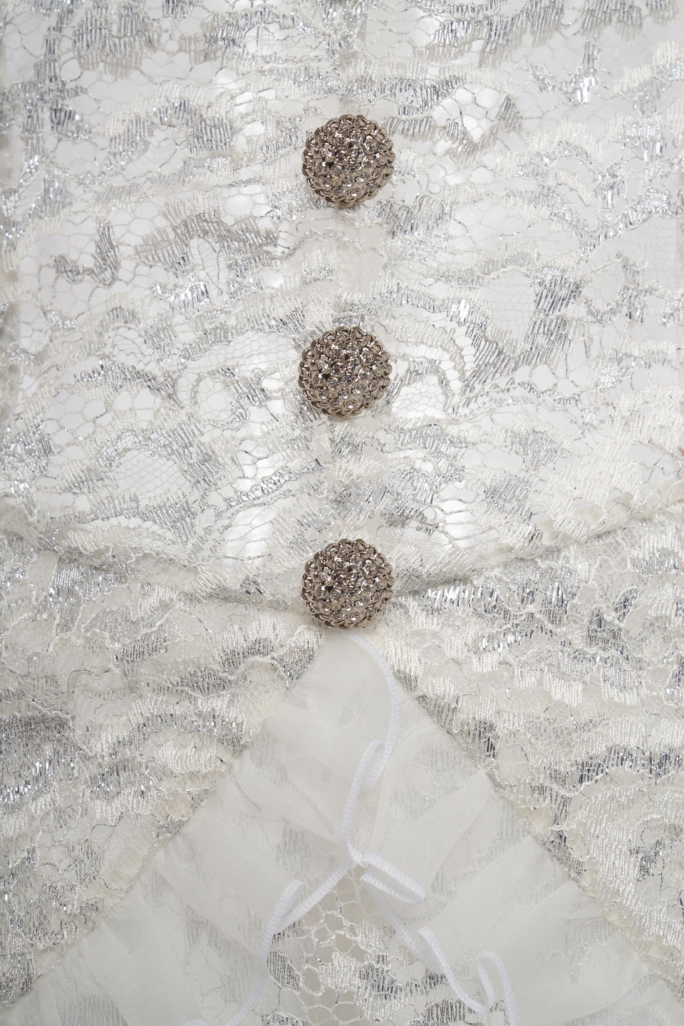 LUREX LACE EVENING DRESS WITH RUFFLE DETAILS - 3