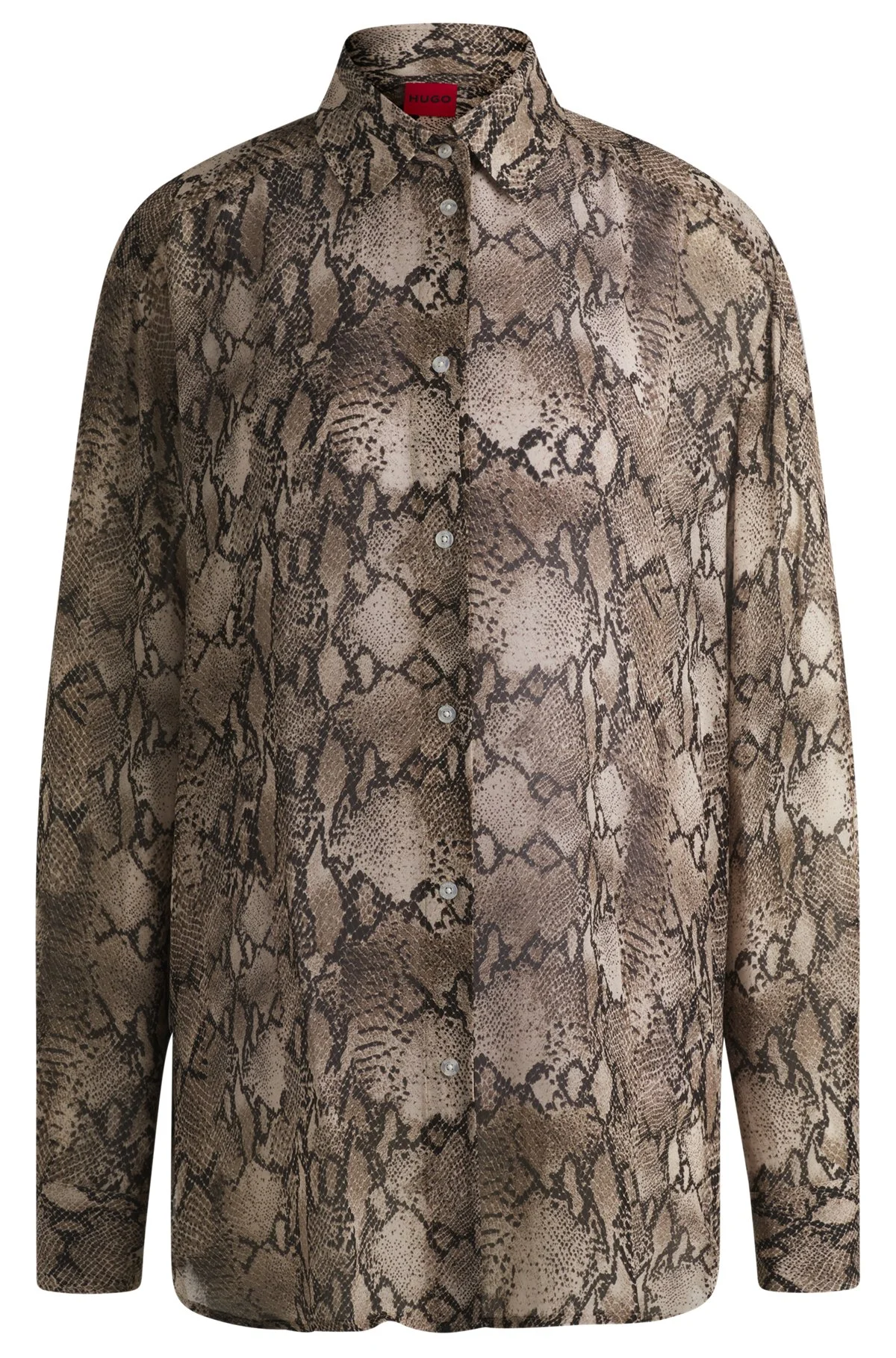 OVERSIZE-FIT BLOUSE IN PYTHON-PRINT CREPE DE CHINE - 1
