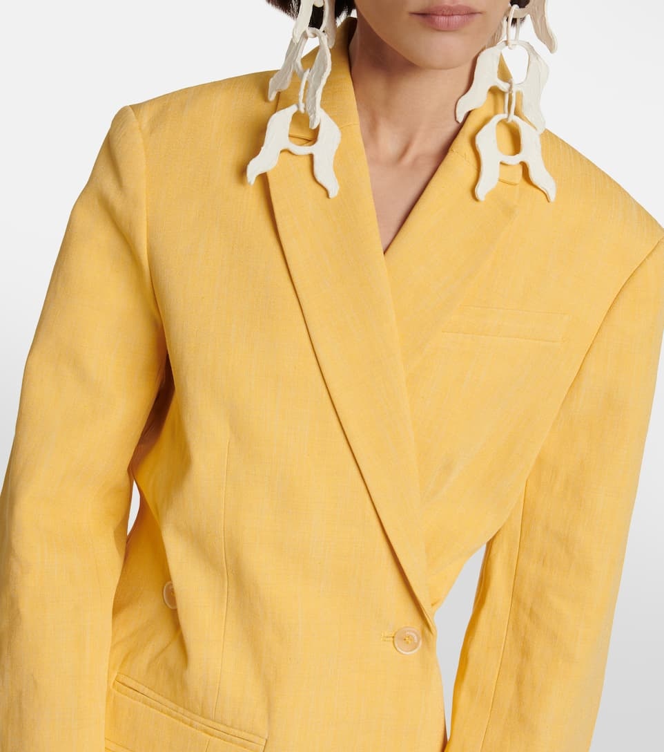 La Veste Tibau linen-blend blazer - 4