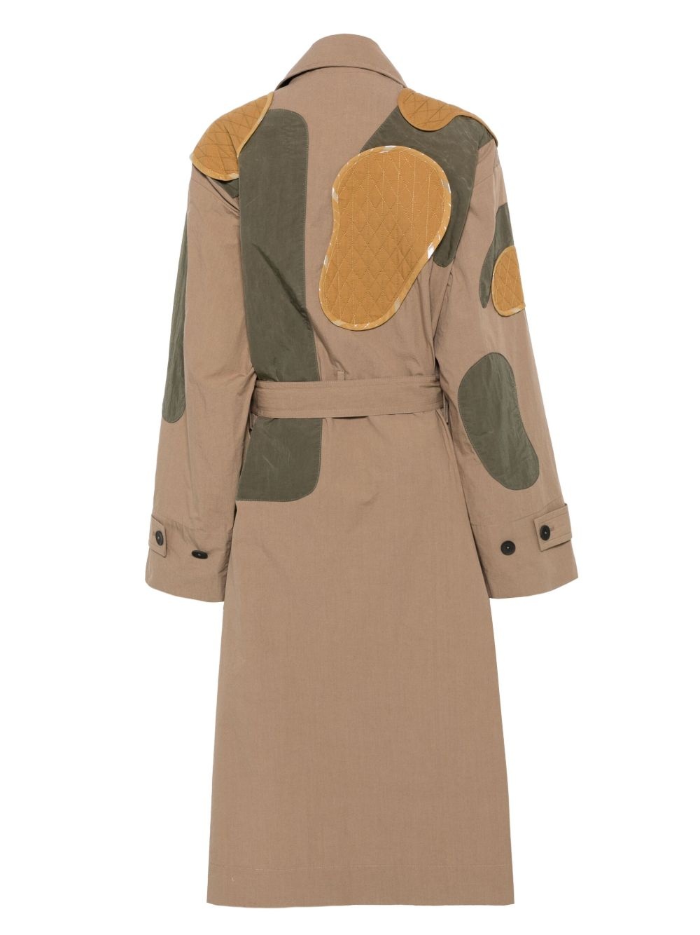 patch-detail trench coat - 2