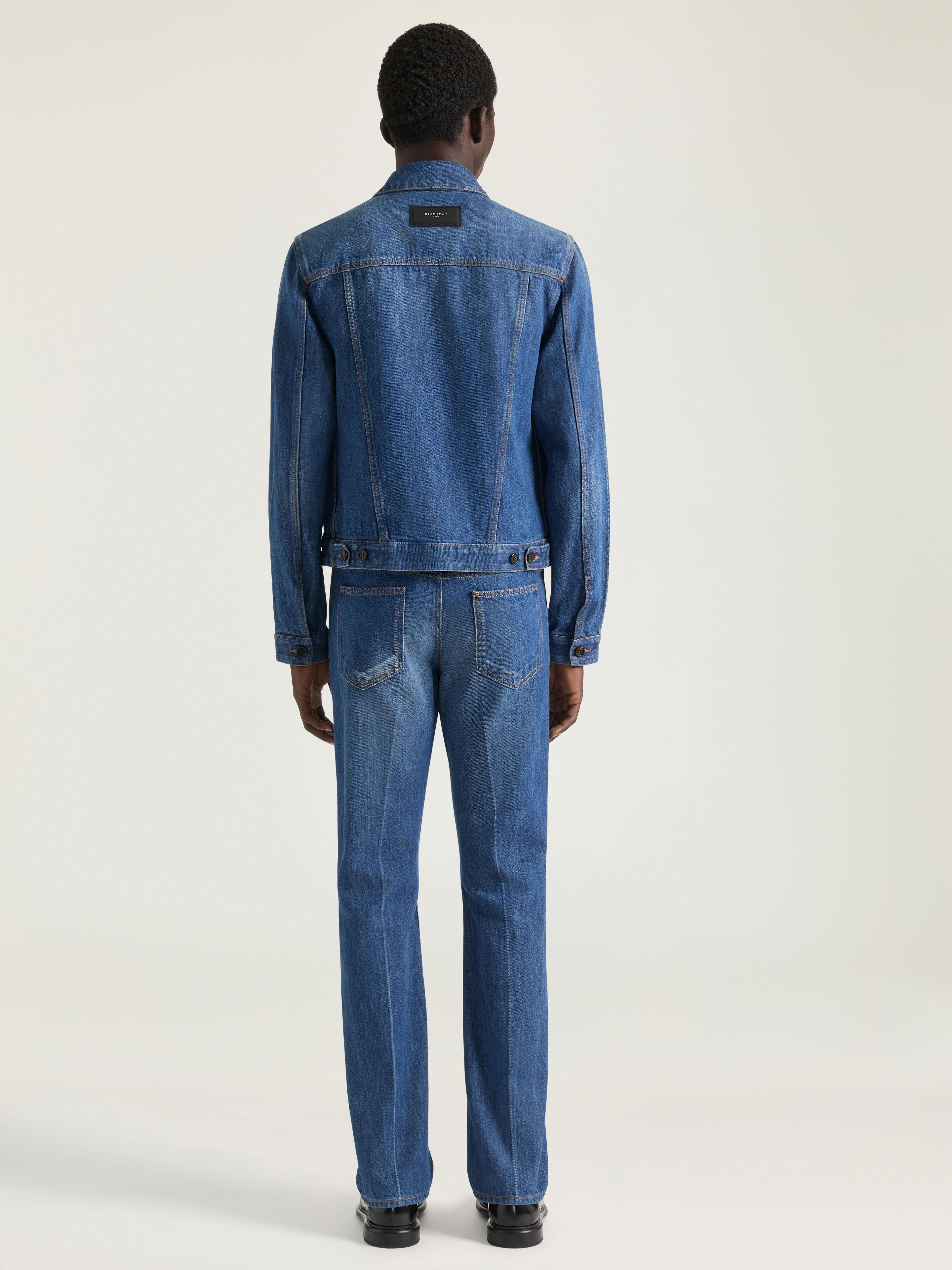 STRAIGHT FIT SHADOW WASHED JEANS WITH CREASE EFFECT - 4