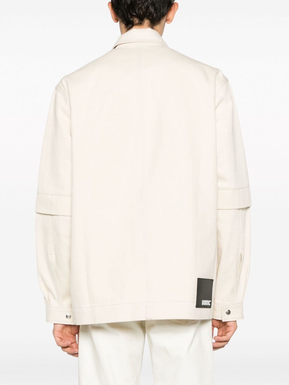 short-sleeve overlay cotton shirt jacket - 4