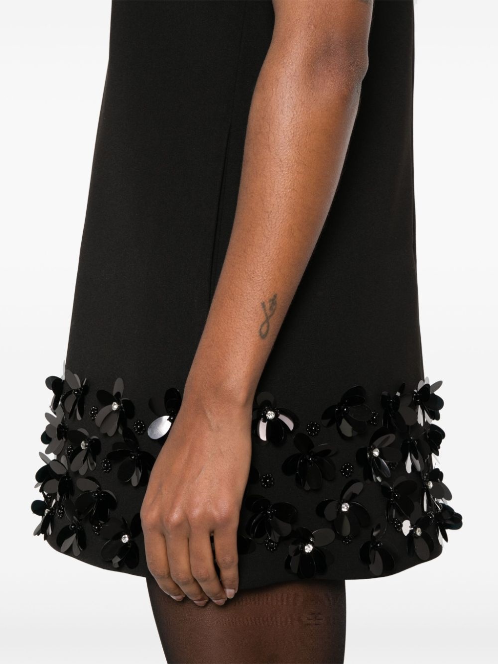 3D-sequins crepe mini dress - 5