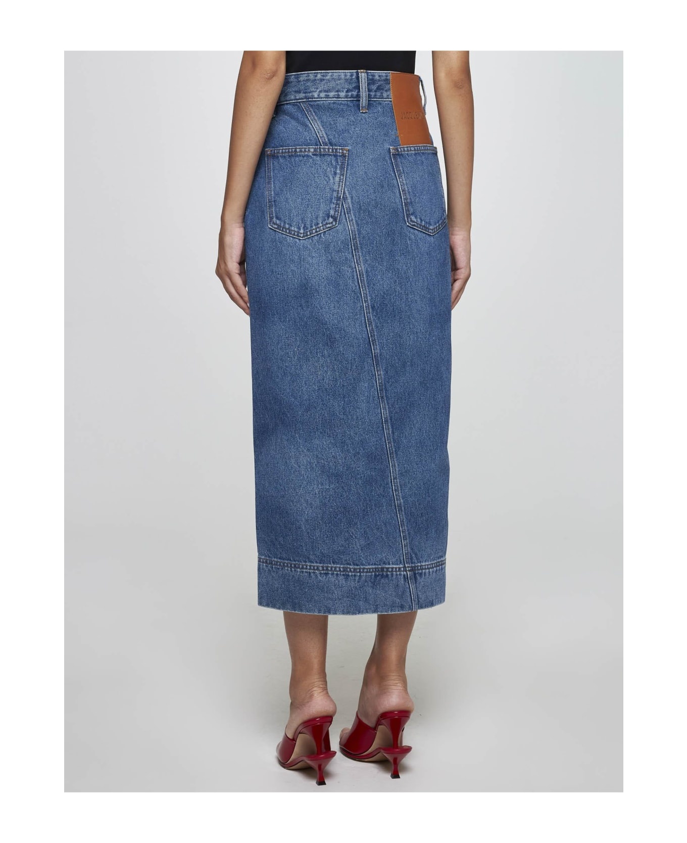 La Jupe De-nimes Denim Midi Skirt - 4