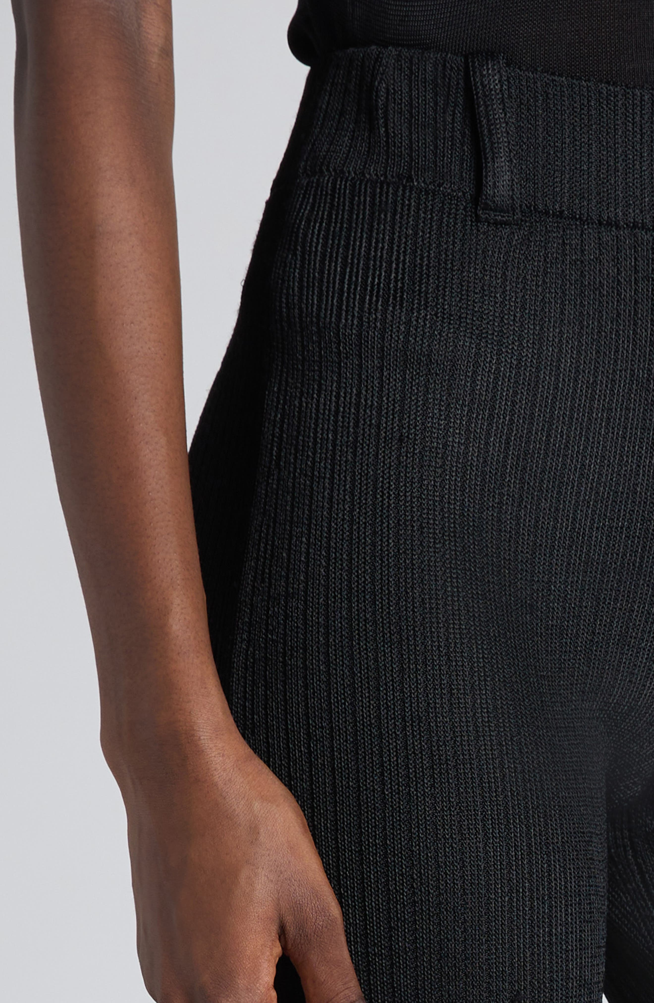 TOM FORD Rib Knit Flare Leg Pants in Black at Nordstrom - 5