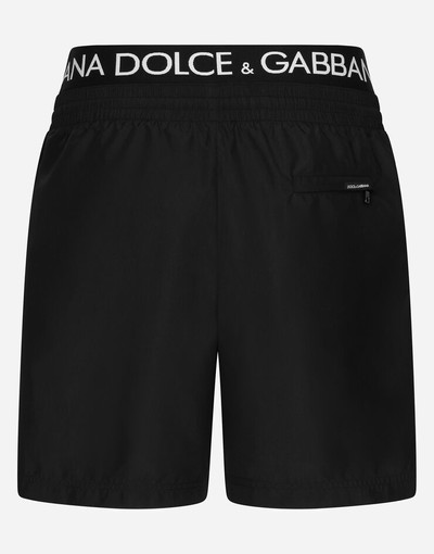 Dolce & Gabbana Mid-length swim trunks with branded band outlook