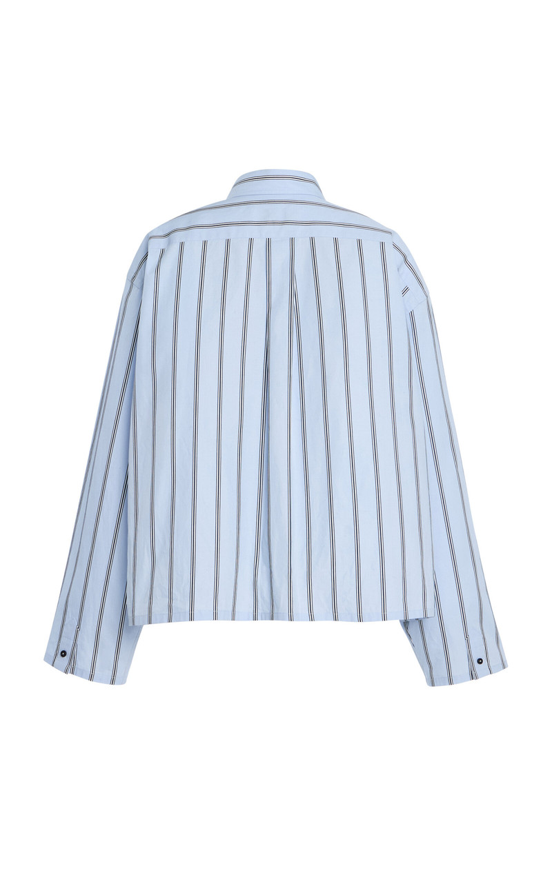 The Javi Striped Cotton Button-Down Shirt blue 5