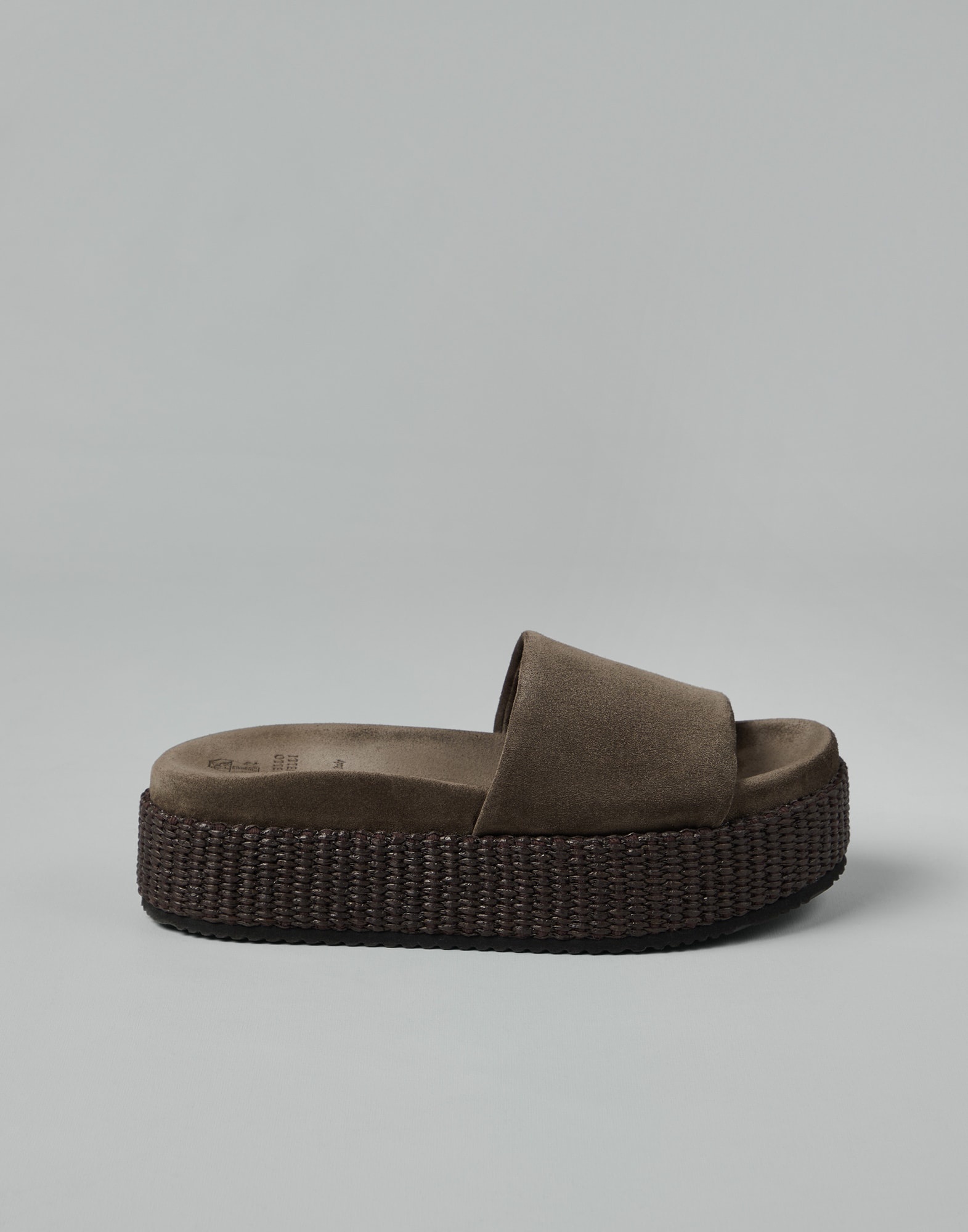 Suede and raffia platform slides - 5