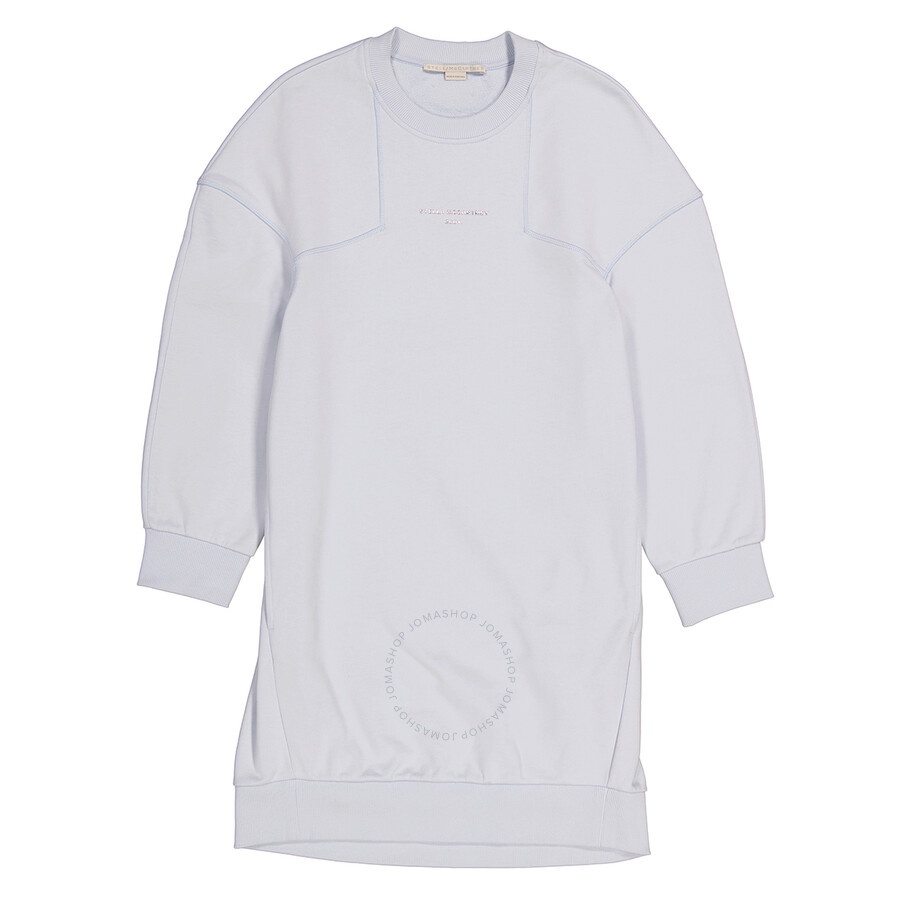 Stella Mccartney Ladies Pale Blue 3D Logo Sweatshirt Dress - 2