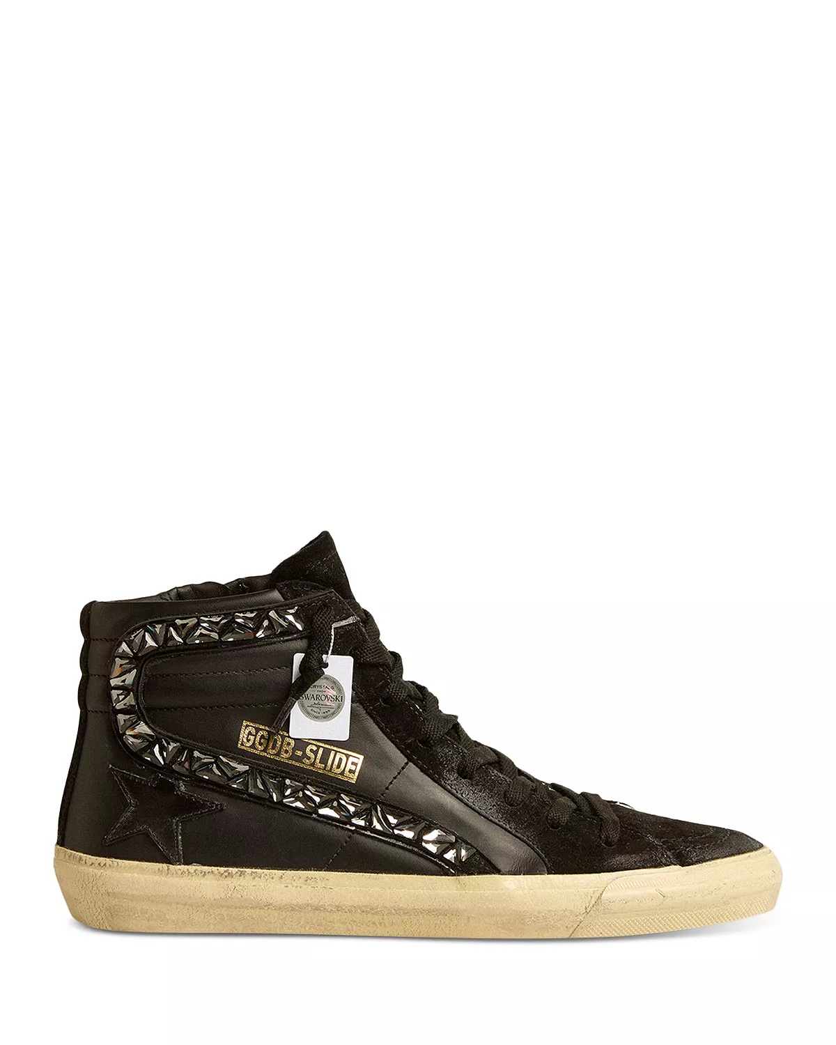 Women's Slide Embellished High Top Sneakers - 4