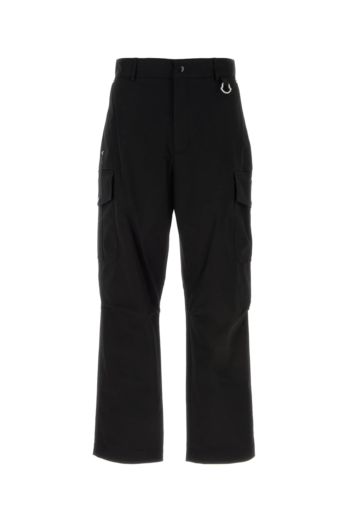 Black stretch cotton cargo pant - 1