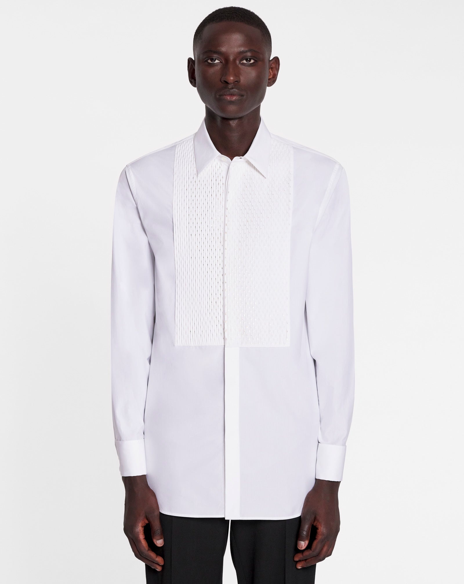 REGULAR FIT SHIRT WITH EMBROIDERED PLASTRON - 3