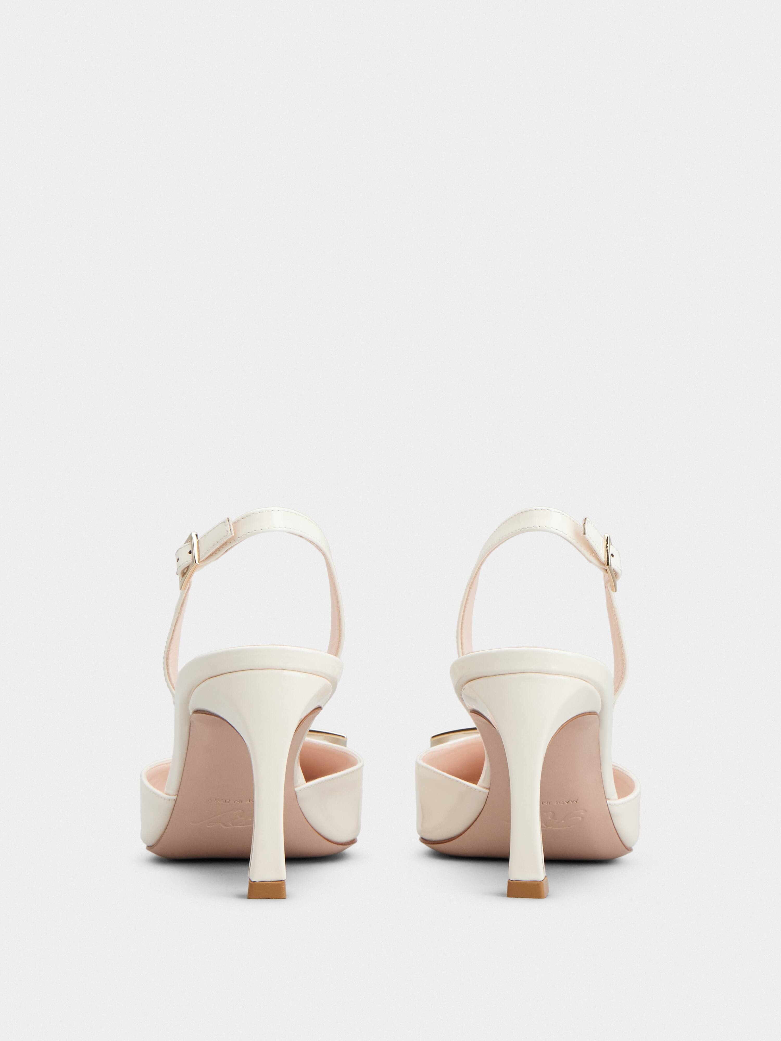 Trompette Metal Buckle Slingback Pumps in Patent Leather - 5