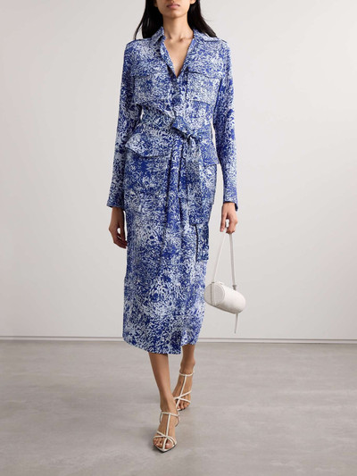 Proenza Schouler Vanessa belted printed crepe midi dress outlook