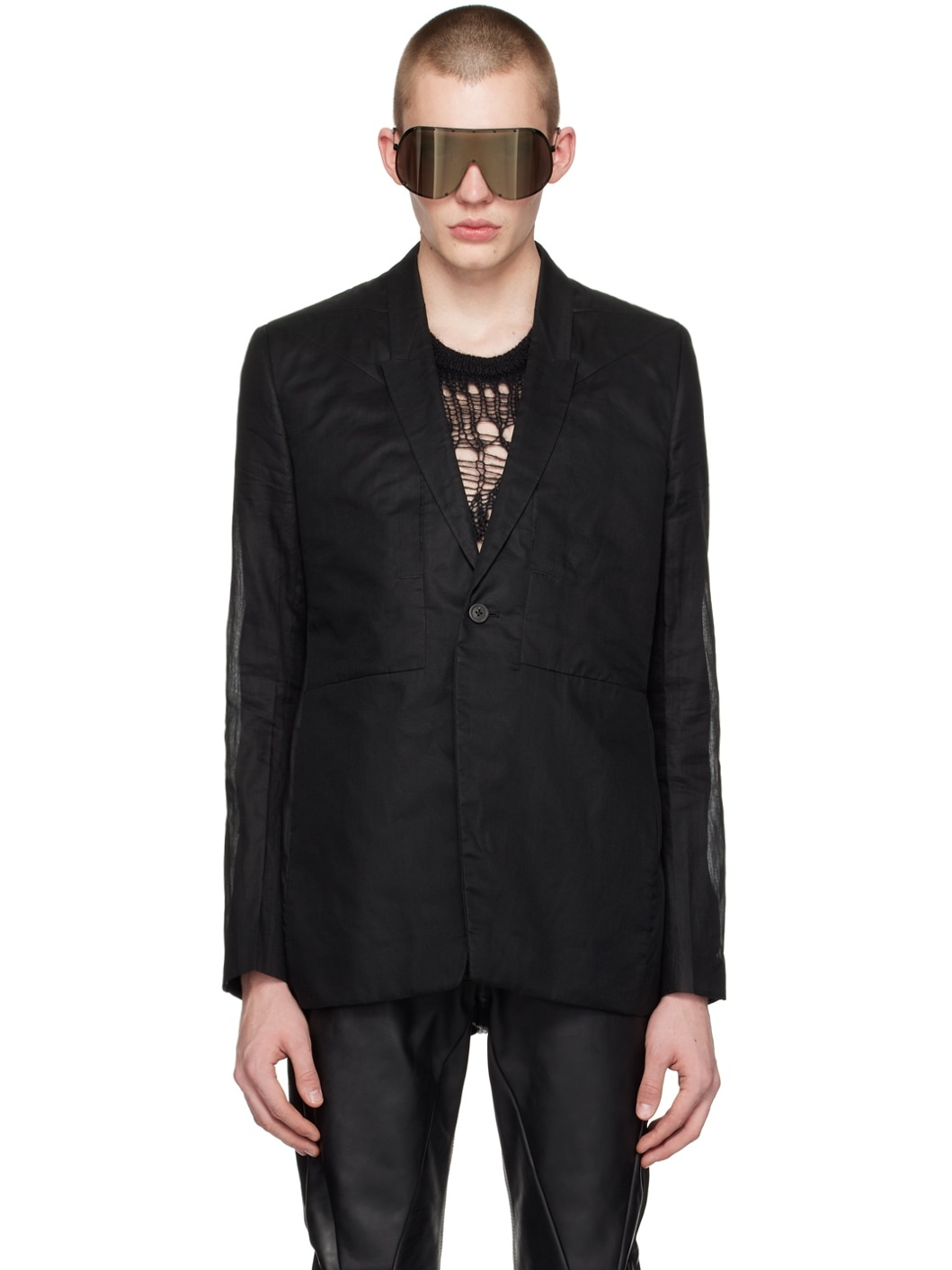 Black Fogpocket Blazer - 1