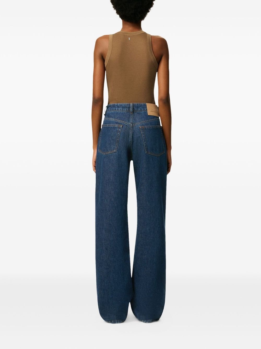 cotton wide-leg jeans - 4