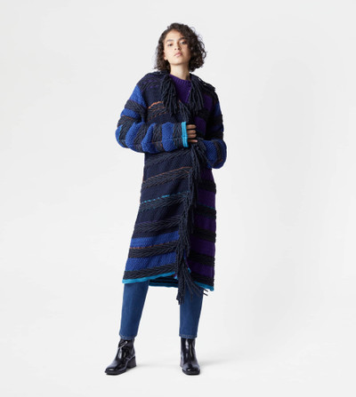 Tod's TOD'S COAT IN COTTON - BLUE, BROWN outlook