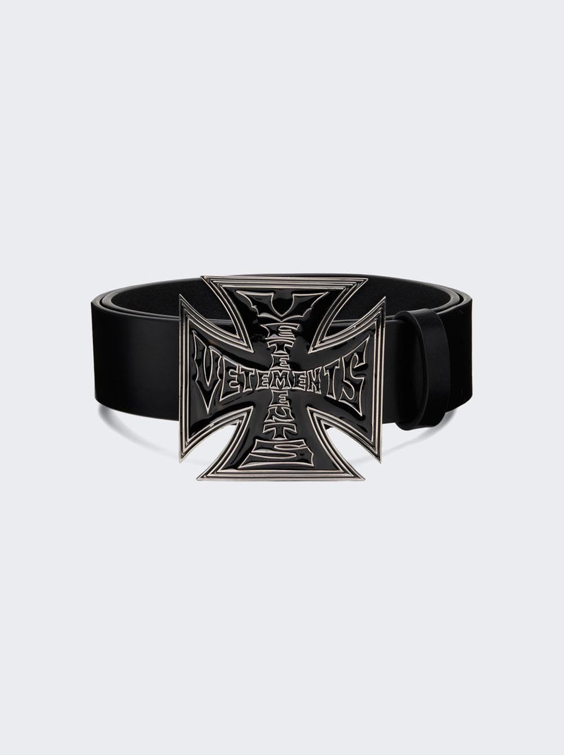 Biker Cross Logo Jumbo Belt Black And Black 1