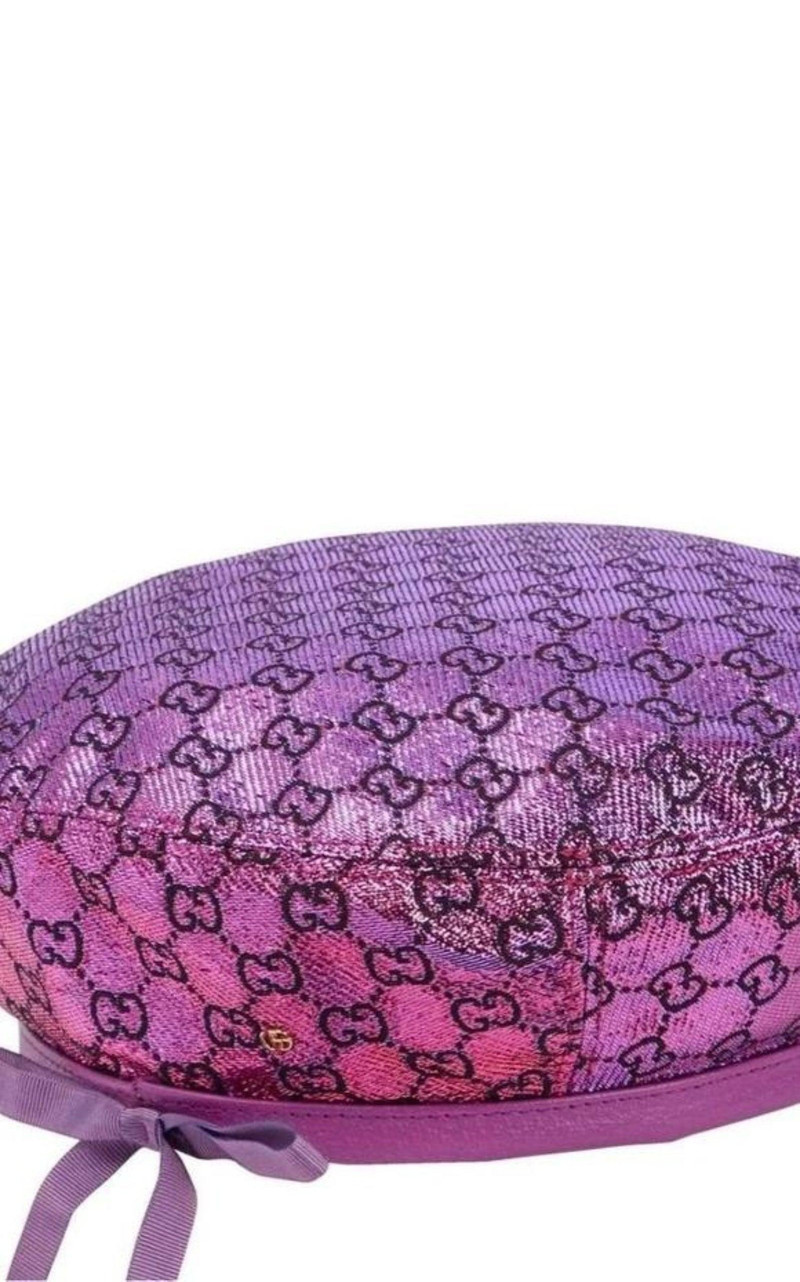 Monogram Metallic Effect Beret 5