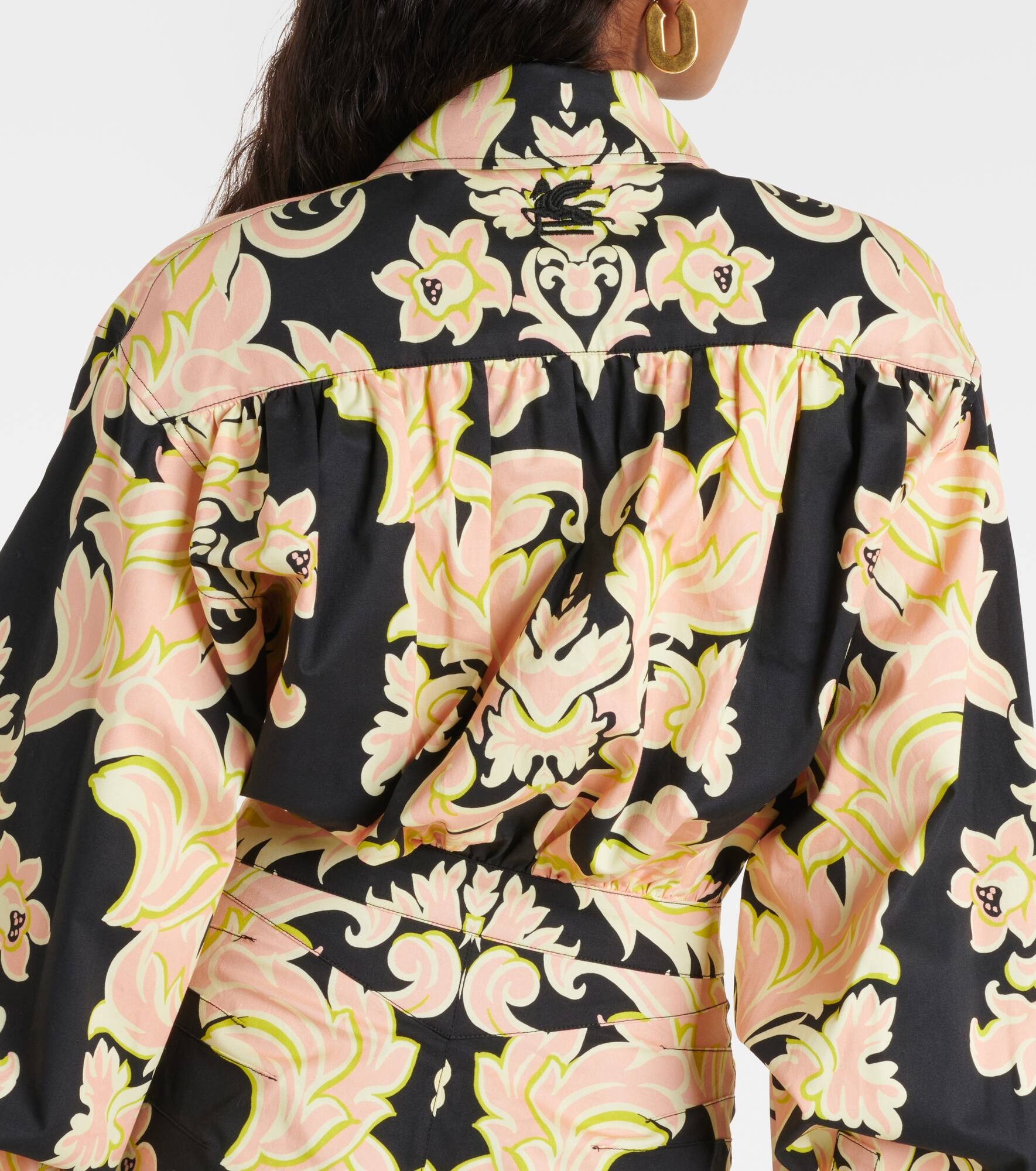 Printed cotton-blend maxi shirt dress - 6
