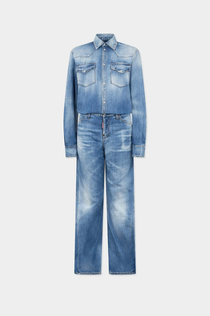 LIGHT WASH TRUCKER JUMPSUIT 1