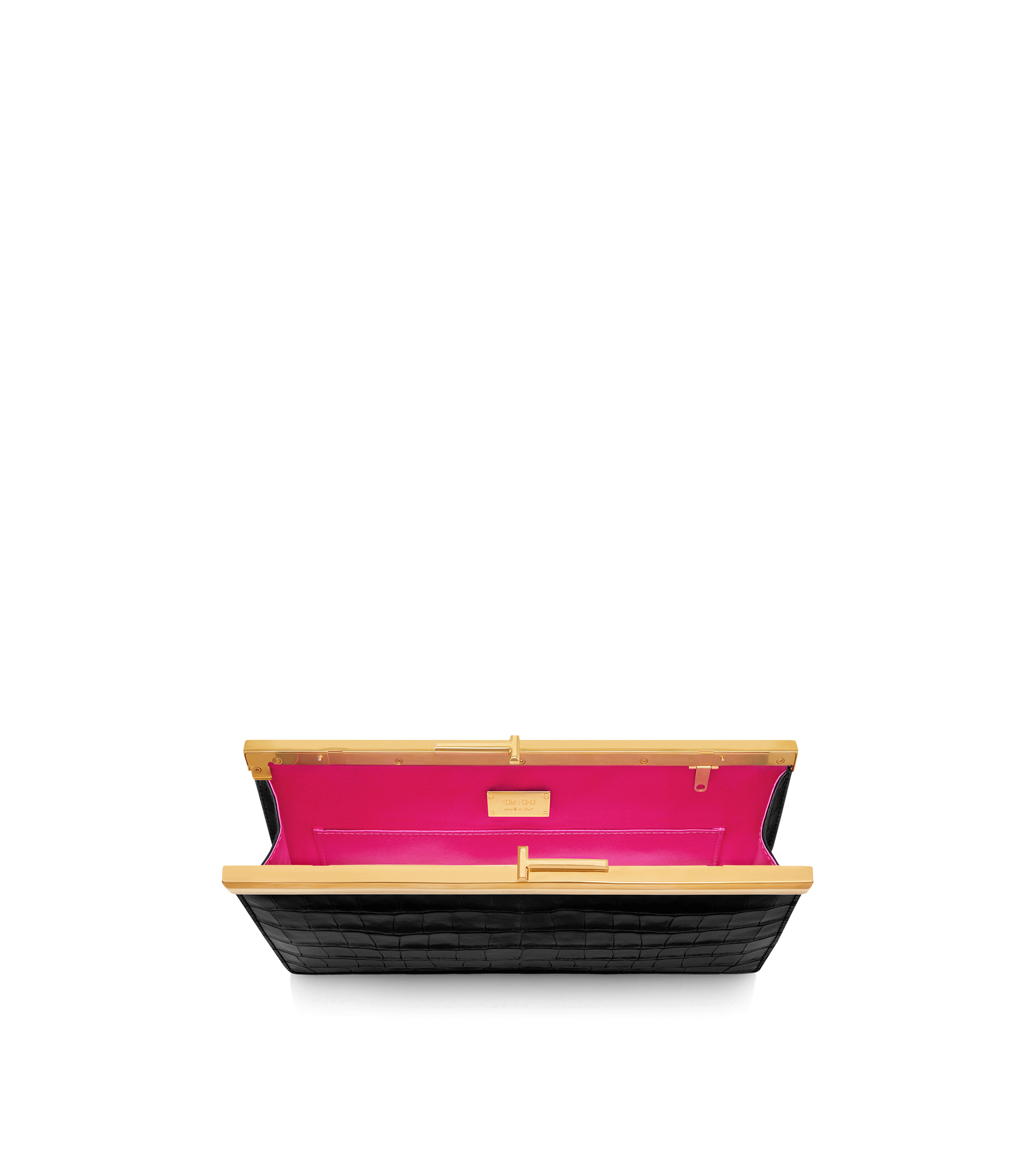PRINTED CROC LEATHER LUX CLUTCH - 4