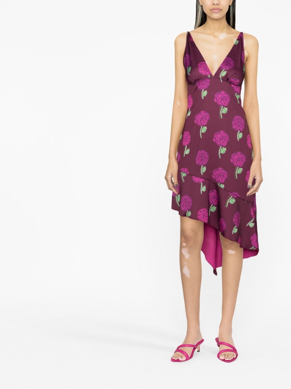 floral-print sleeveless dress - 2