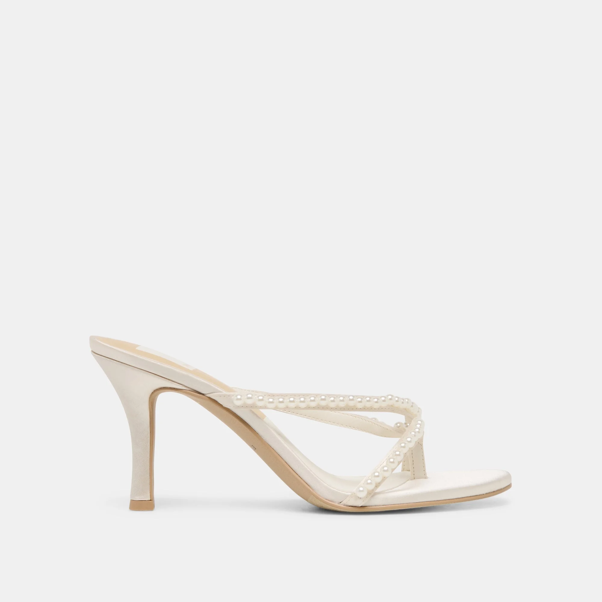 LIANO PEARL HEELS OFF WHITE SATIN - 1